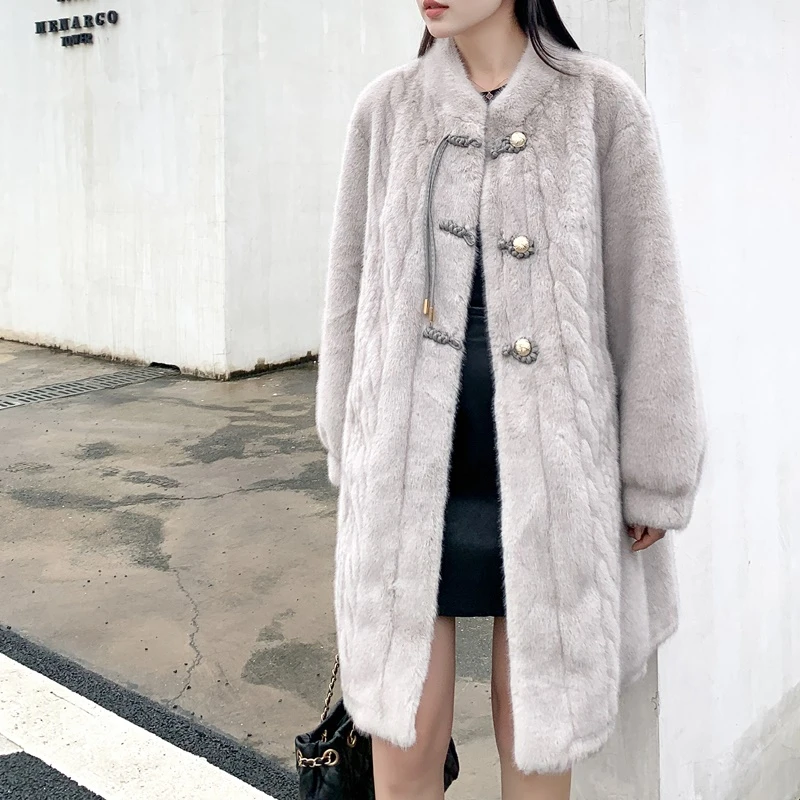 SAIRUO【赛偌】新中式轻国风外套女短款加厚毛茸茸上衣3311