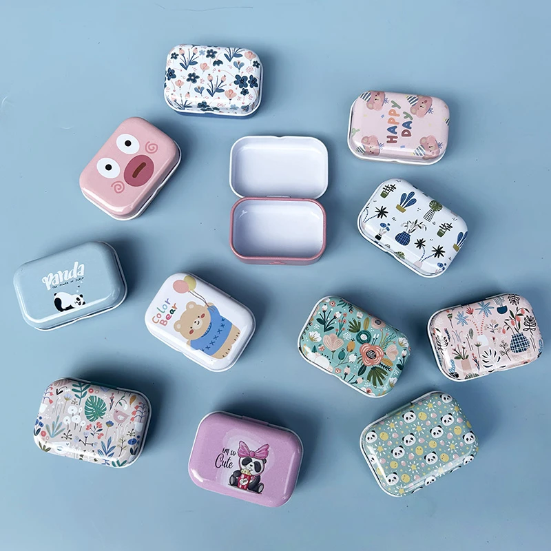 精致马口铁盒子随身铁质收纳盒复古迷你便携式首饰糖果田园铁罐子