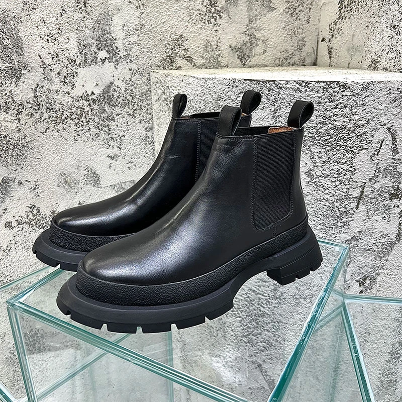 【断码贵货】小众高级感厚底切尔西靴  x8858