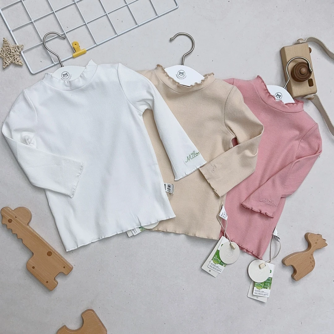 6026 米乐熊女宝长袖圆领打底衫T恤秋衣春秋季儿童童装M6026SA90