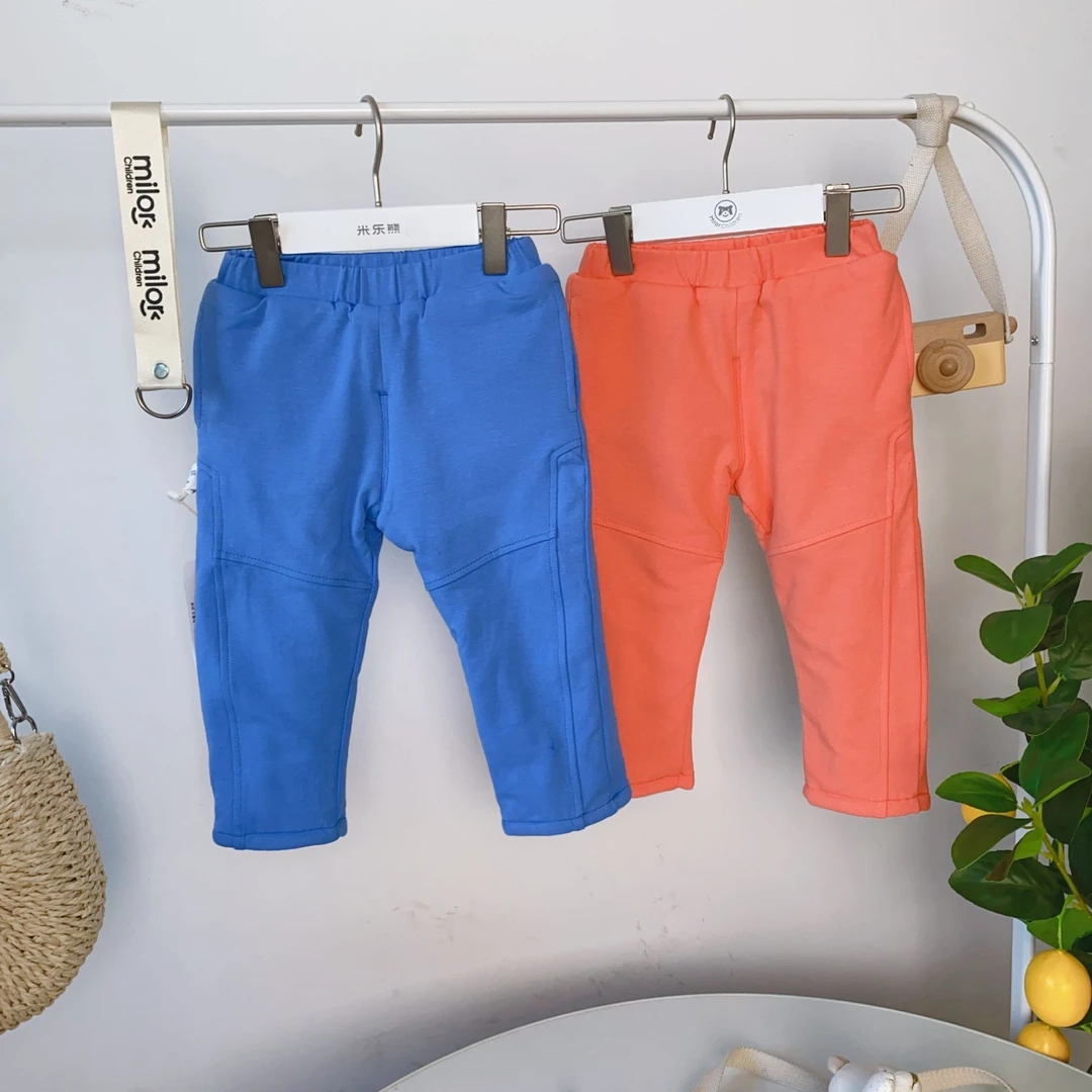 1608【加绒】米乐熊 男女宝梭织裤子儿童童装秋冬外穿