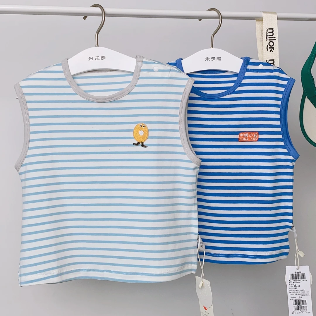 2354米乐熊 男女宝背心上衣夏季儿童童装无袖2384