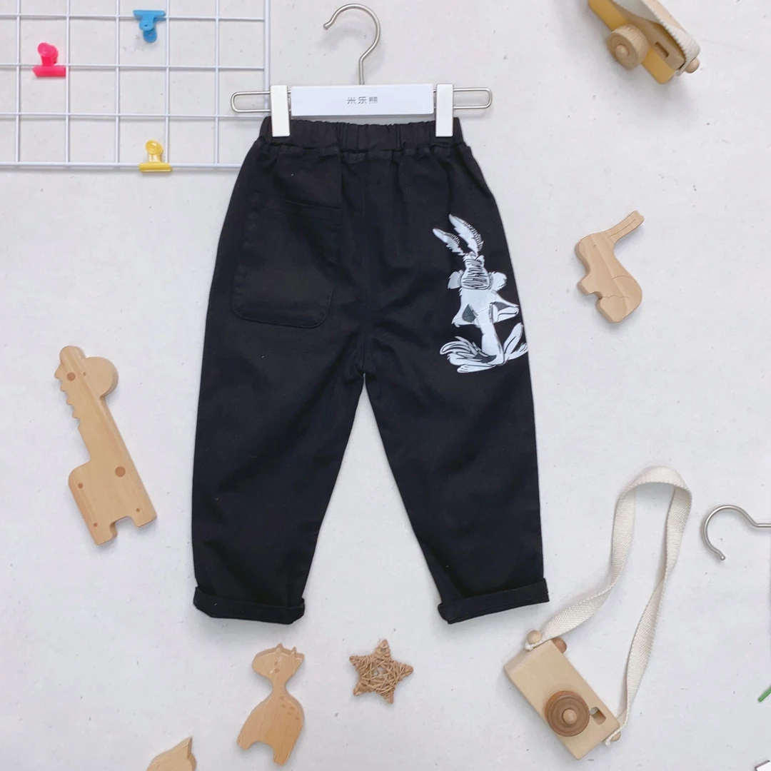 1815米乐熊男女童裤子春秋休闲长裤童装百搭牛仔裤时尚儿童