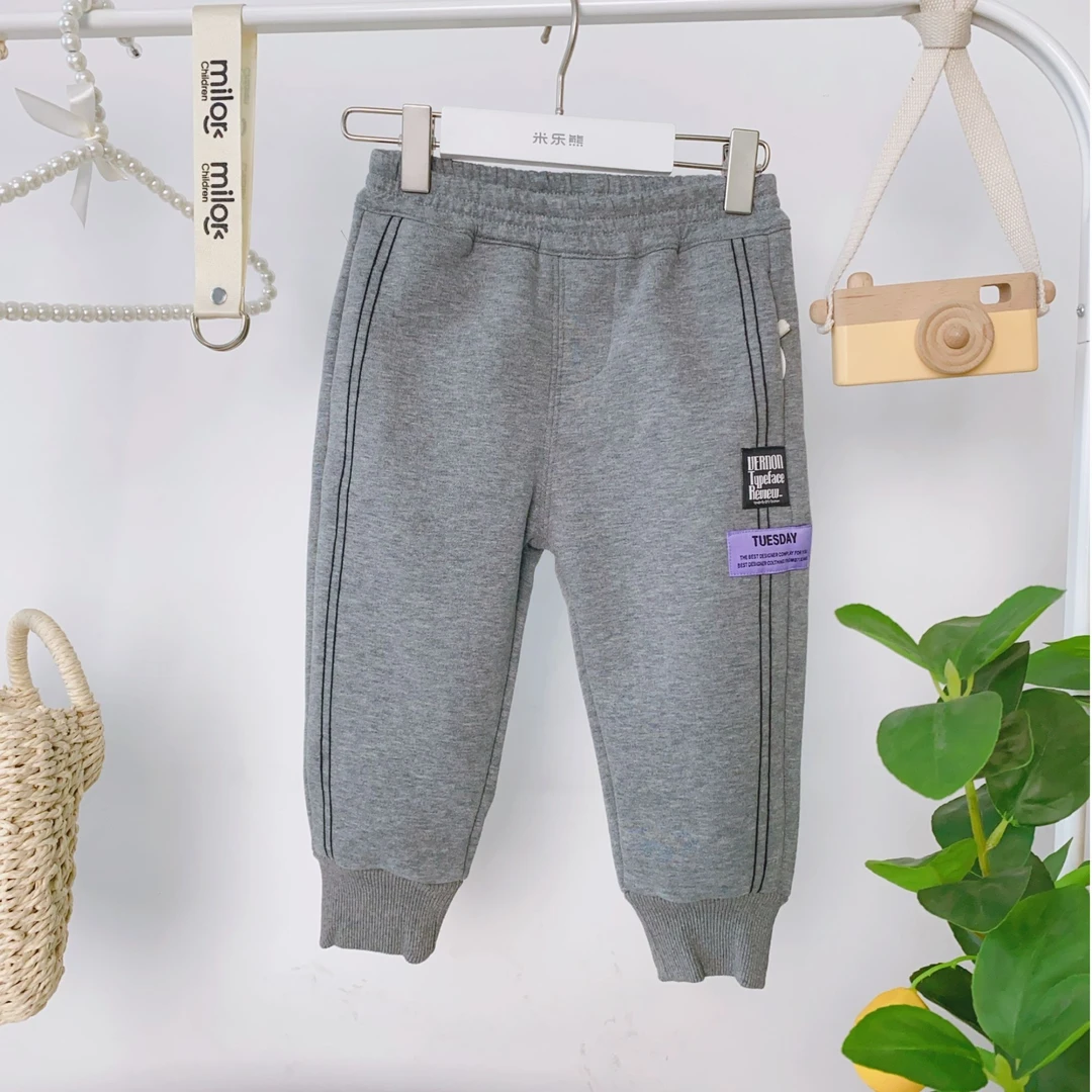 2172【加绒】米乐熊宝宝休闲束腿裤子卫裤运动童装儿童