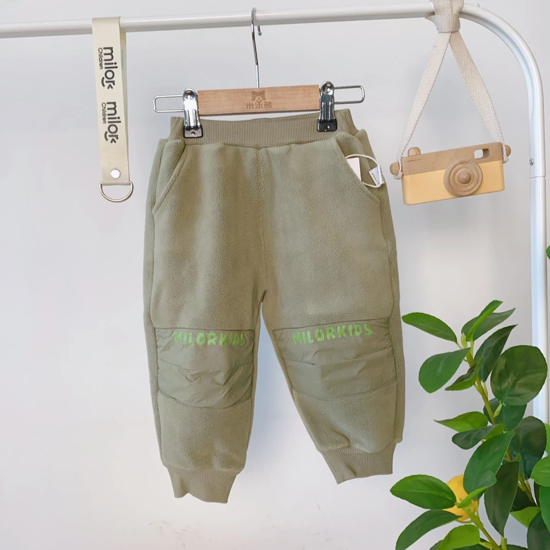 8202米乐熊 男女宝宝摇粒绒裤子保暖儿童运动秋冬通用