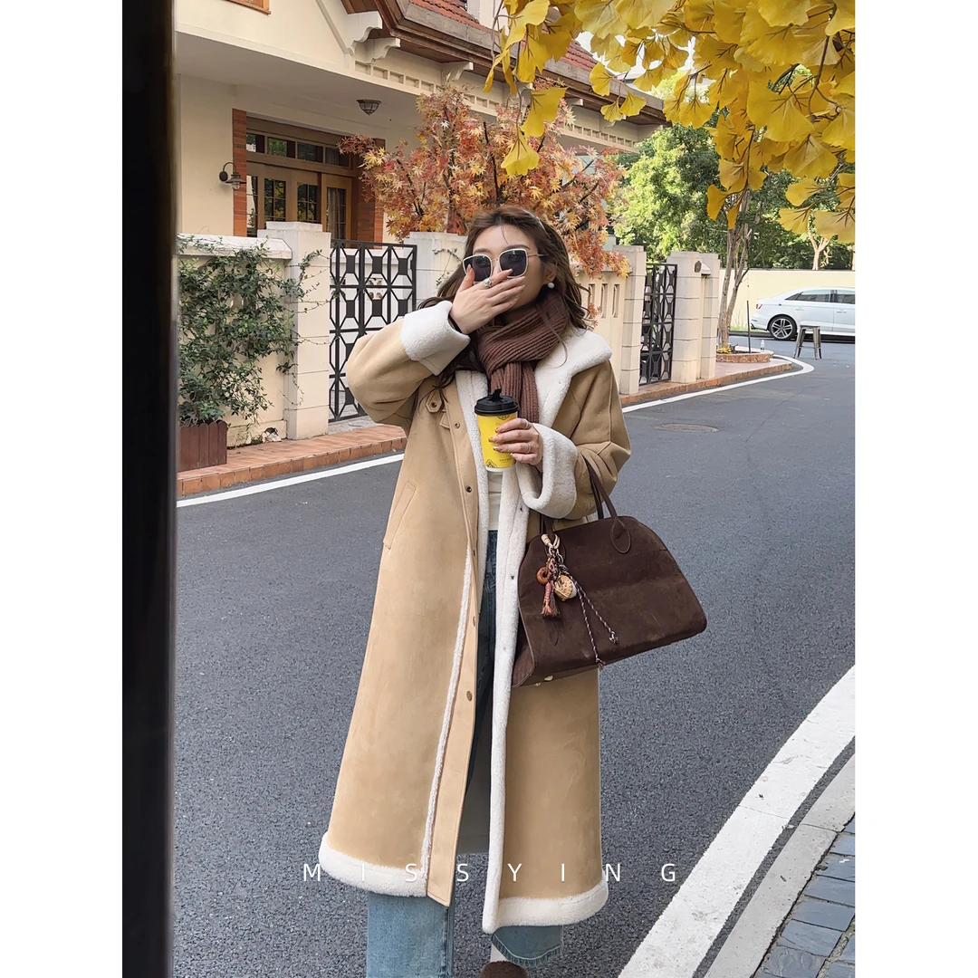 应小姐【伦敦手记】微胖大码显瘦洋气宽松保暖气质时尚皮毛一体外套