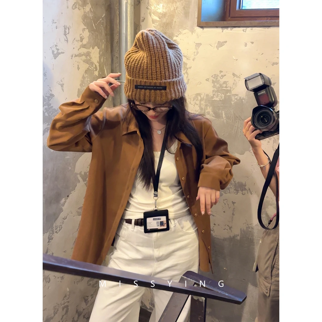 应小姐【巫师衬衫】微胖大码秋季韩系休闲时尚秋季设计舒适百搭衬衫