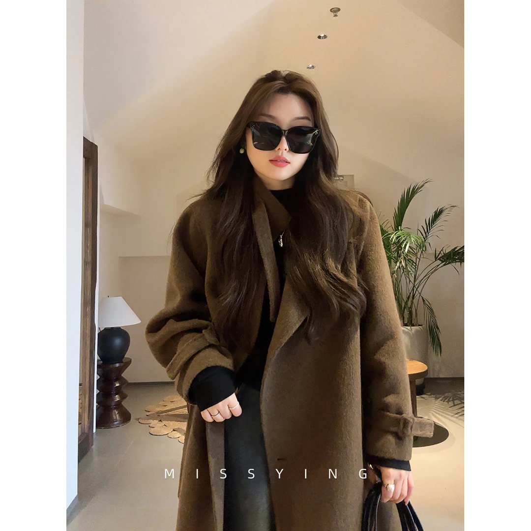 应小姐【加州夜车】微胖大码韩系气质显瘦休闲百搭宽松小众大衣外套