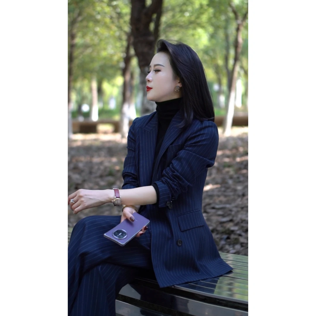 【卢西-西装】原创定制竖条纹西装外套250109