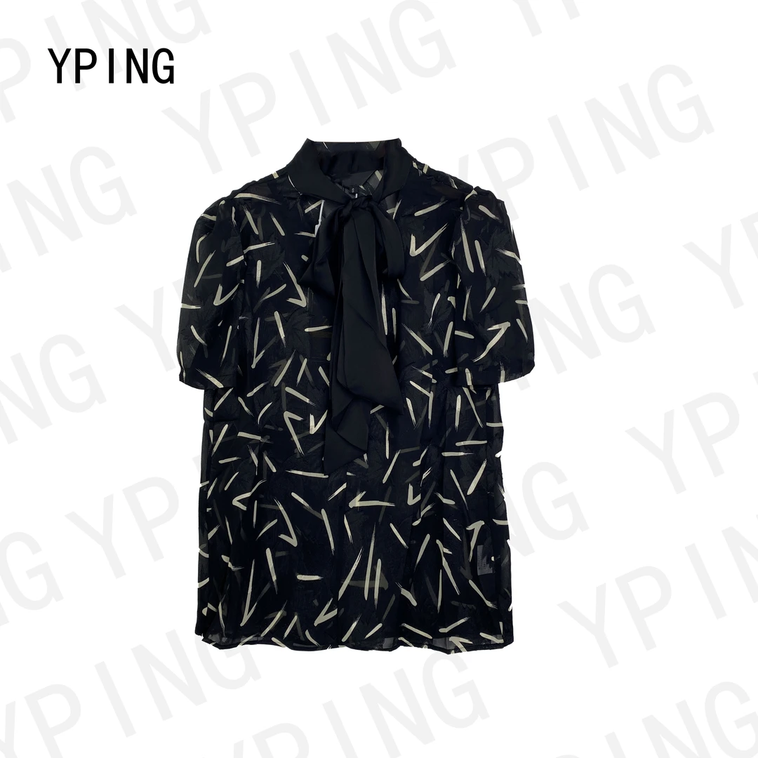 依一品 夏日绘卷 时尚简约条纹短袖衬衫81083