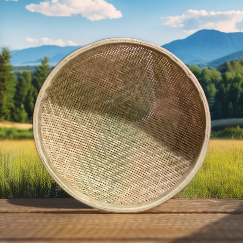 茶叶茶沫筛农家小麦稻谷面粉米麦麸过滤筛粉末筛竹编凹底筛果盘
