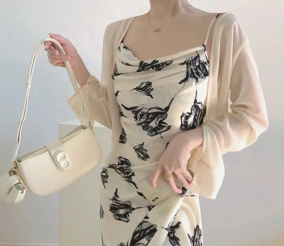 【小诗家】夏日法式仙女气质显瘦温柔风碎花森系复古连衣裙时尚女装