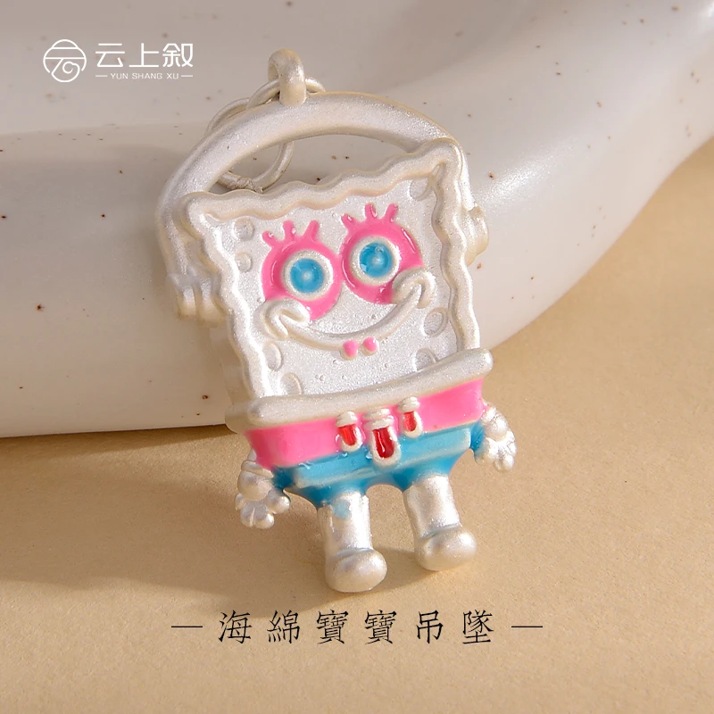 吊坠足银 999【云上叙】可爱海绵宝宝吊坠XY146-32*19*6mm(商城）