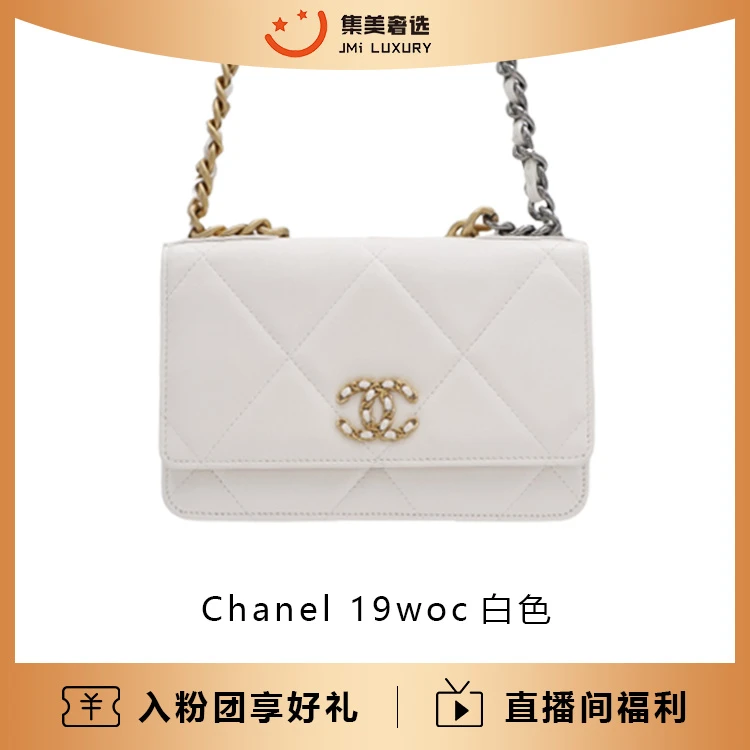 99新 Chanel/香奈儿  19woc白色时尚百搭包/AB1865