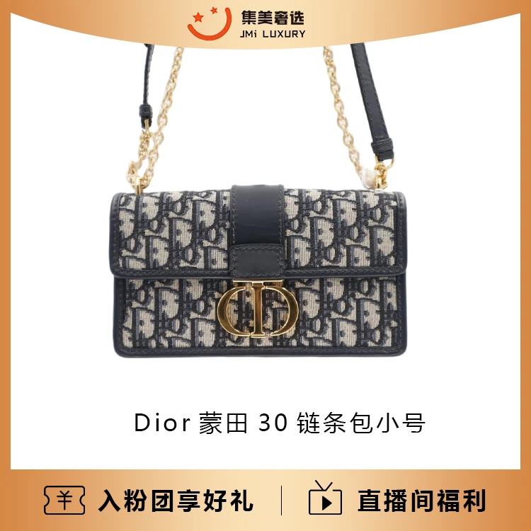 95新 DIOR/迪奥 新款蒙田30小号老花时尚百搭包/97新/AM2583