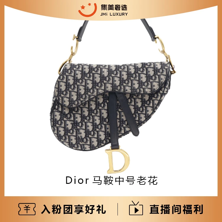 99新  全款13988 Dior/迪奥 Dior马鞍中号老花时尚百搭包