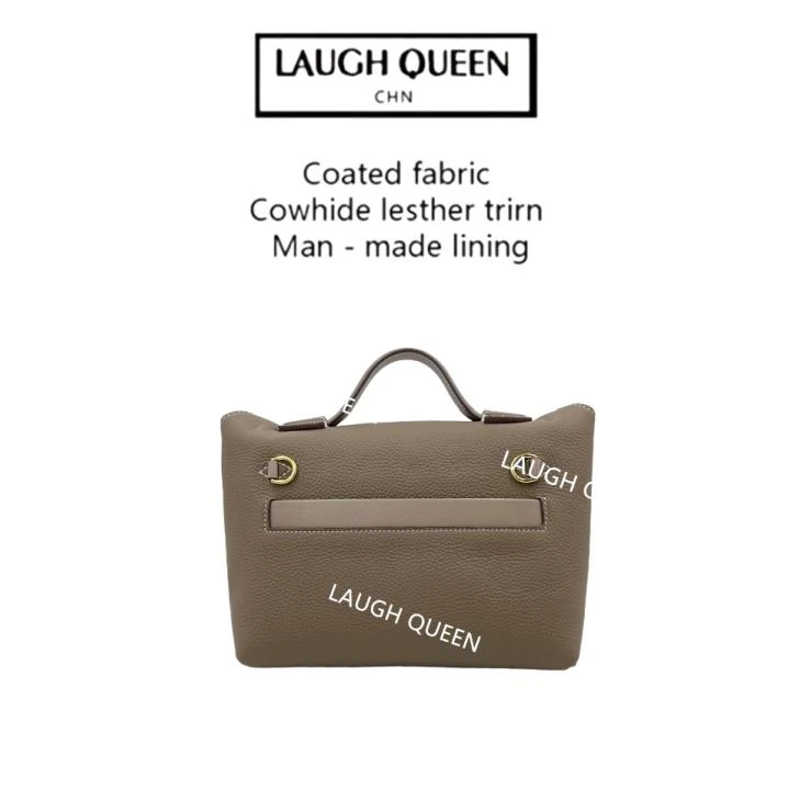 Laugh Queen手工打造真皮女士新款包手提金扣灰色24