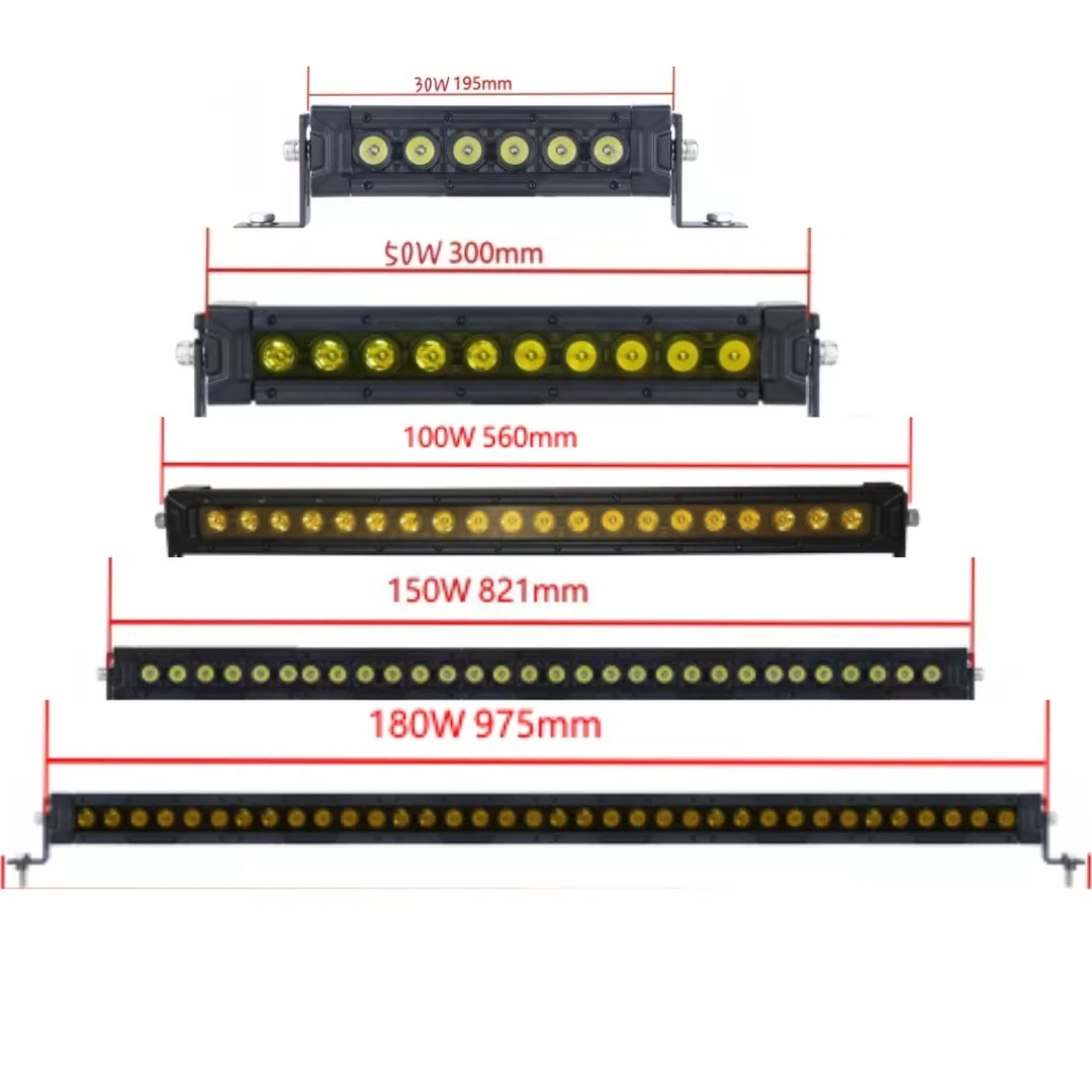 长条杠灯单排LED射灯高亮12V24V通用白红/黄红射灯