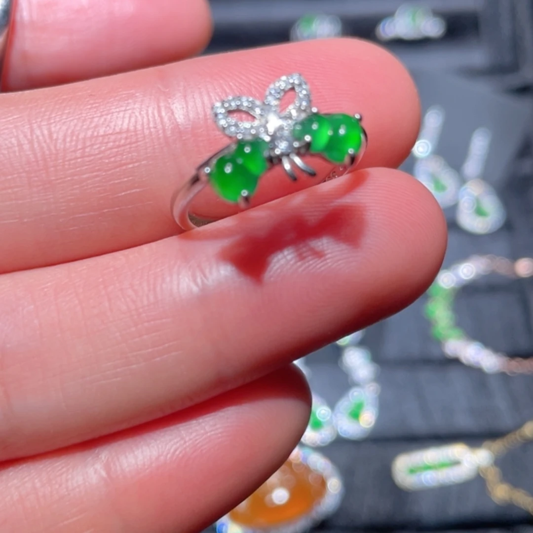 【闪购商品】翡翠戒指银S925镶嵌