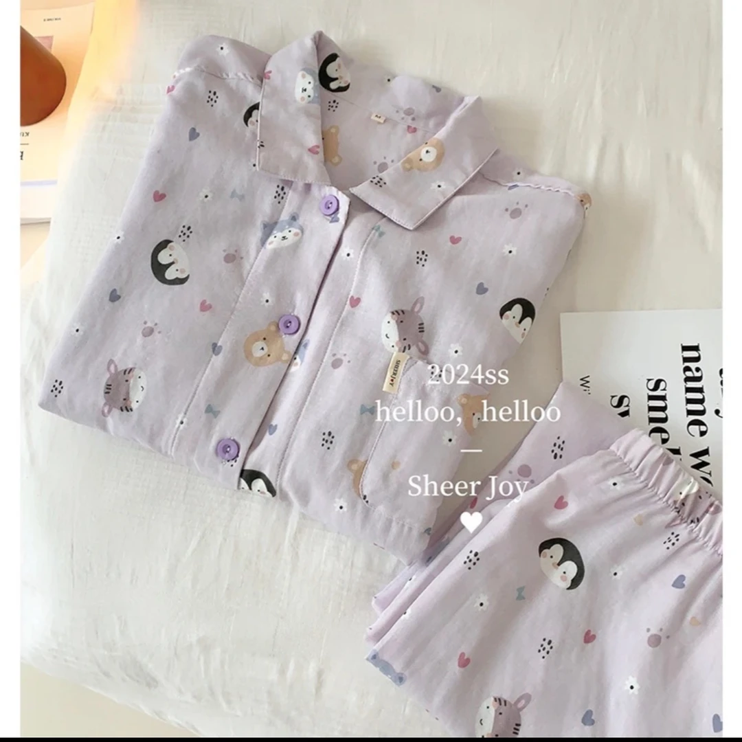 《长袖长裤》秋季微胖女生大码胖mm200斤睡衣女套装款甜美家居服