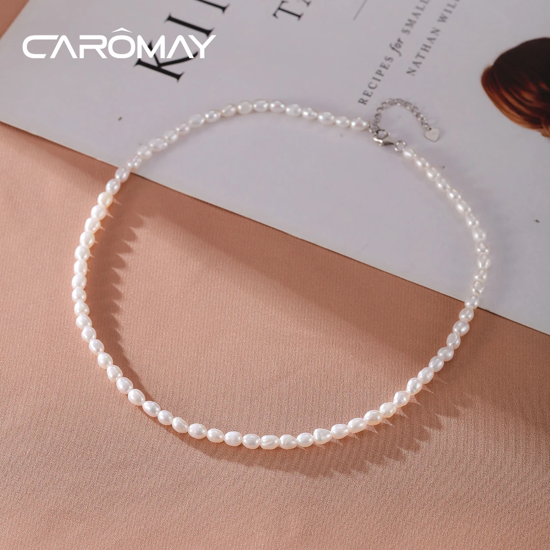 纯天然淡水珍珠高级感项链4MM强光米珠贵气925银延长/多样性发货