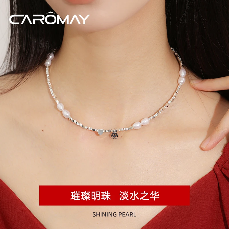 璀璨明珠天然淡水珍珠项链爱心笑脸吊坠锁骨链X7374/多样性发货