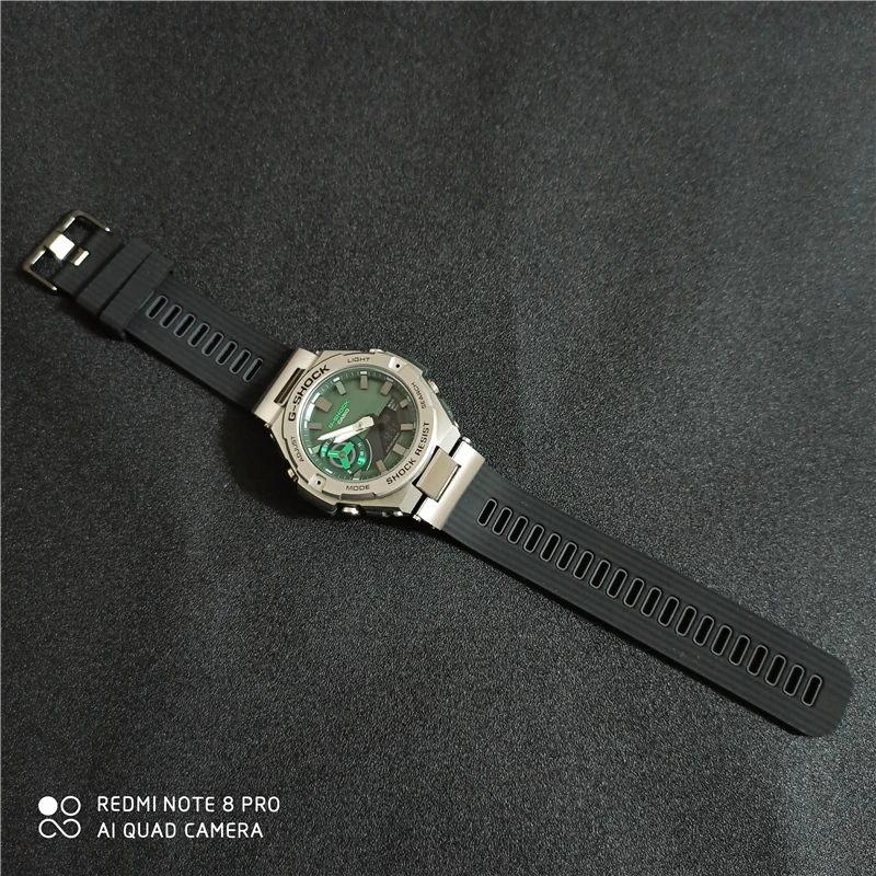 适配卡西欧gst-b500硅胶表带卡西欧手表gst b500防水运动硅胶表带