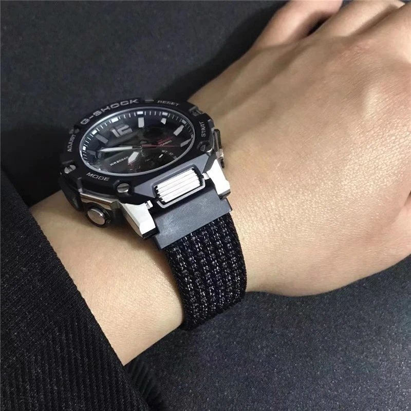 适配卡西欧gst-b300尼龙回环表带 卡西欧gst b300运动透气表带男