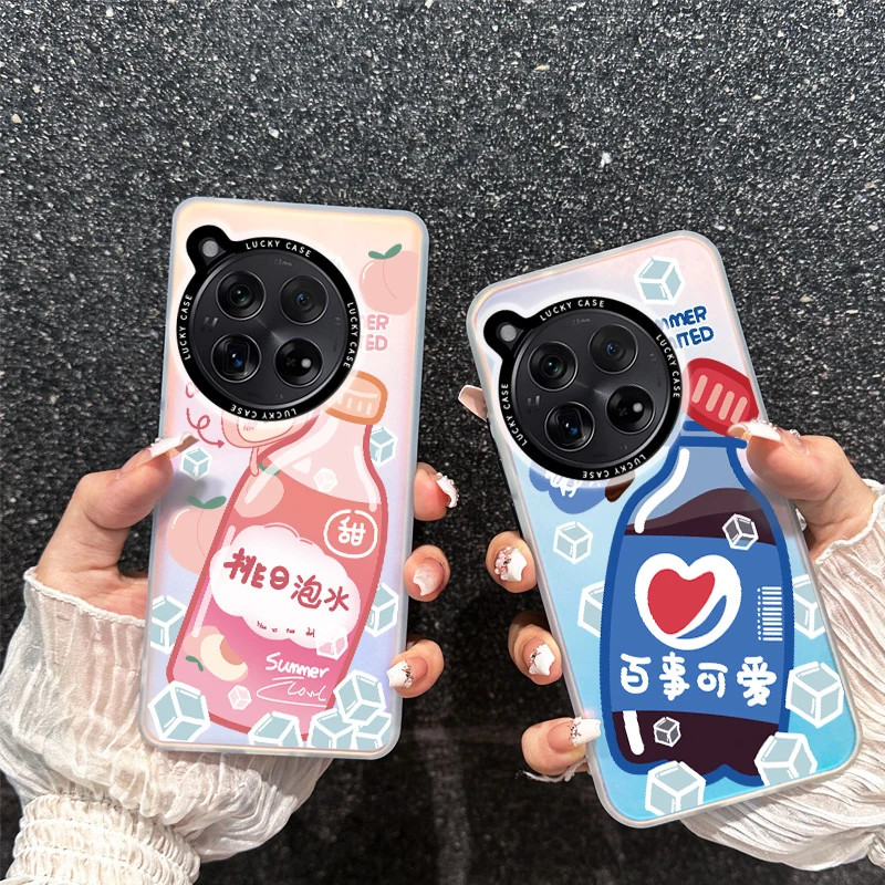 适用一加12手机壳一加ace2pro创意饮料系列镭射防摔ace3保护套