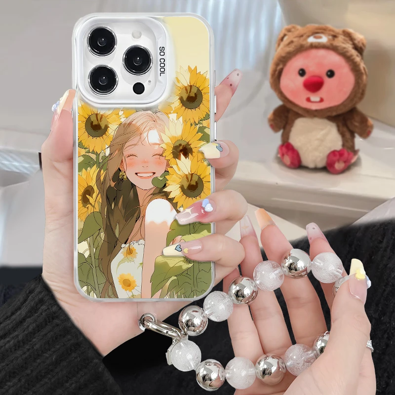 向日少女适用苹果15iPhone14华为OPPOvivo小米一加ins可爱手机壳