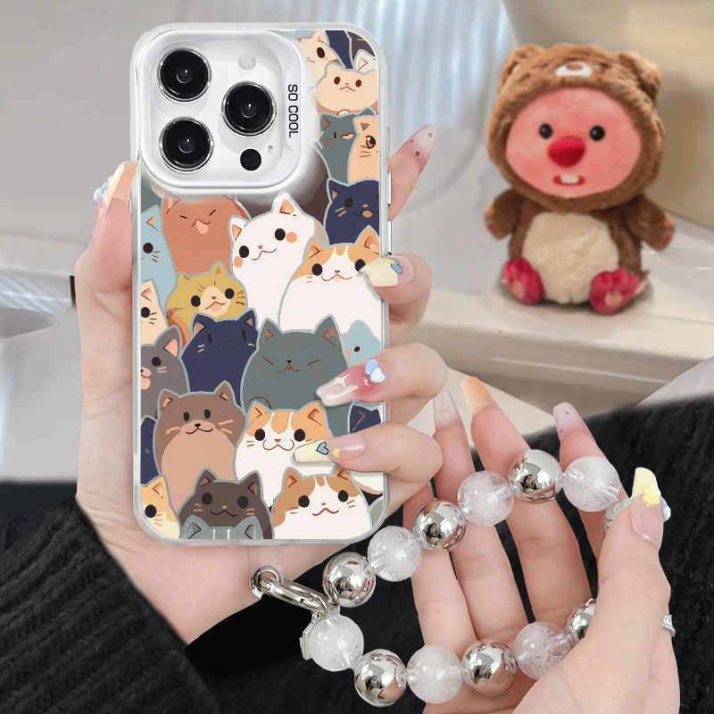 拥挤猫猫适用苹果16iPhone15华为OPPOvivo小米手机壳个性保护套