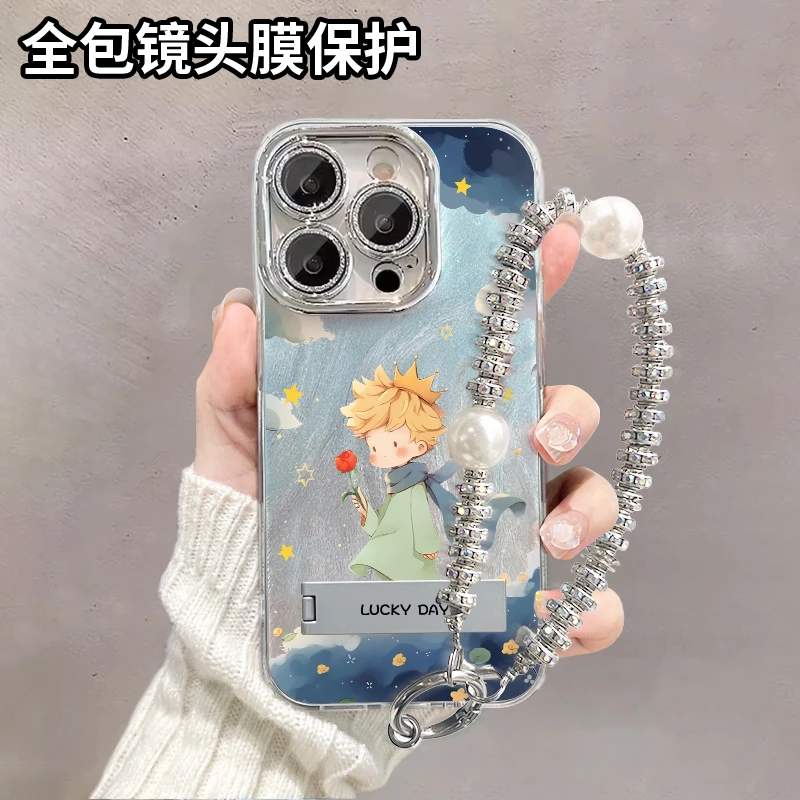 玫瑰小王子适用苹果16iPhone15华为OPPOvivo小米自带镜头膜手机壳