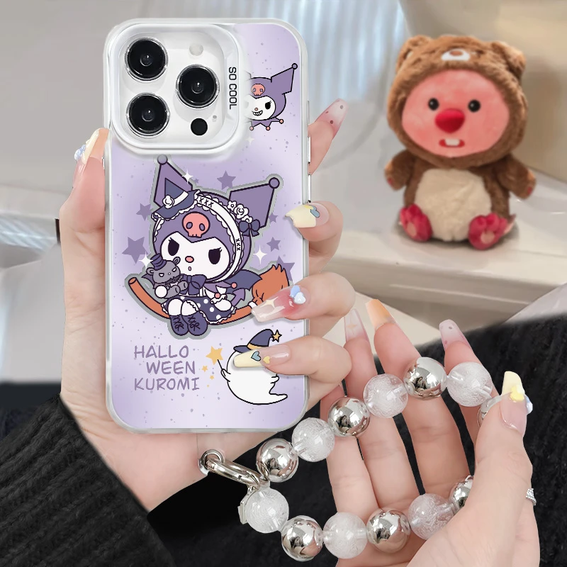 紫洛米适用苹果iPhone华为OPPOvivo小米手机壳彩银女款可爱保护套