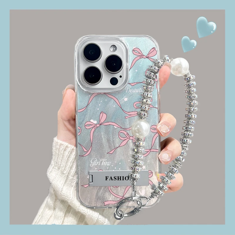 星点粉结适用苹果15iPhone14华为OPPOvivo小米个性羽纱支架手机壳