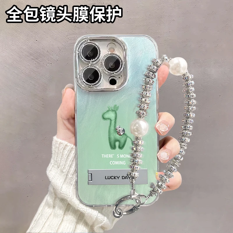 长颈鹿适用苹果15iPhone14华为OPPOvivo小米自带镜头膜手机壳