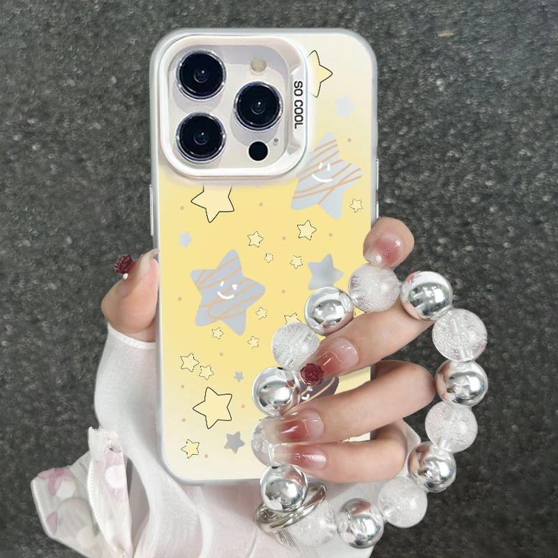 可爱星星适用苹果iPhone/华为/OPPOvivo小米手机壳少女彩银保护套