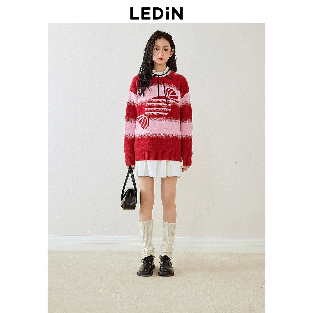 乐町条纹糖果线套衫