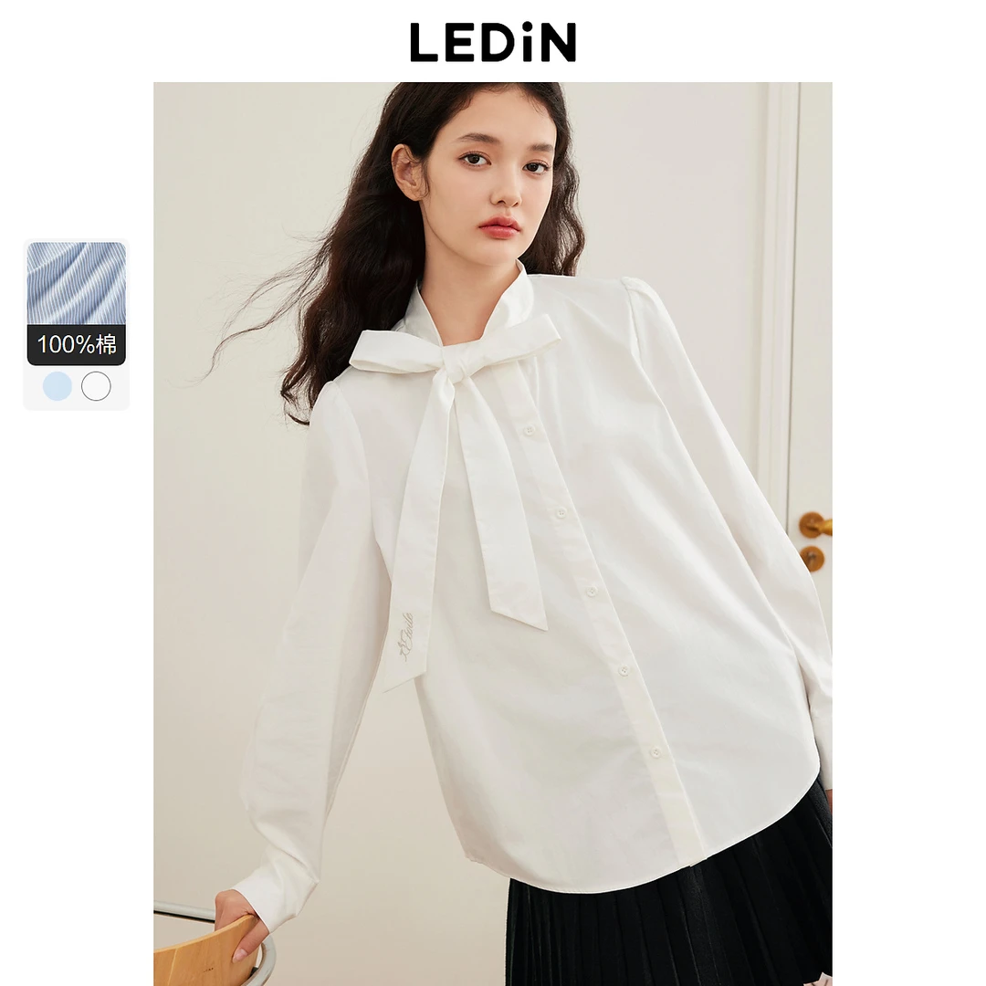 乐町蝴蝶结绑带衬衫1652