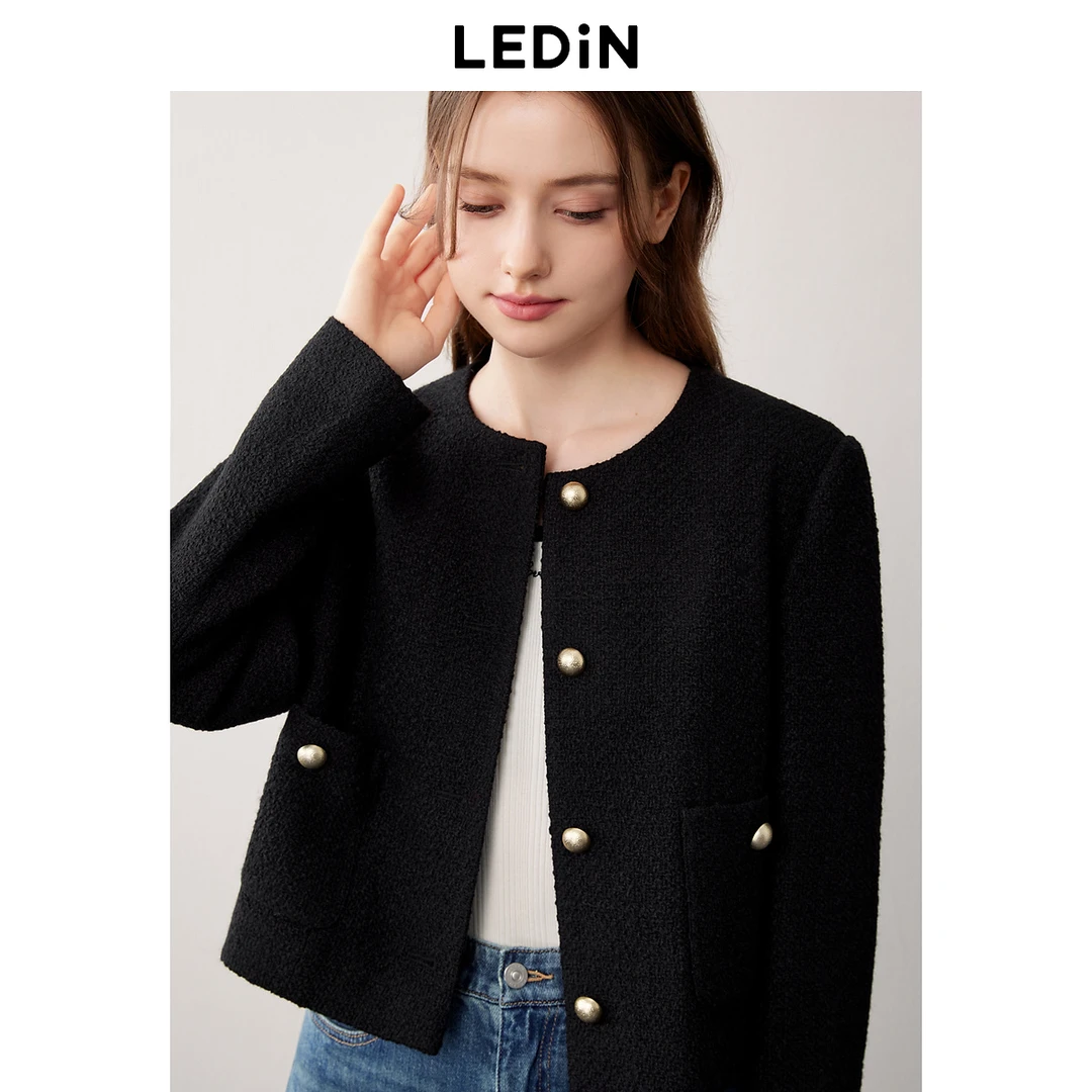 乐町直身休闲小香外套