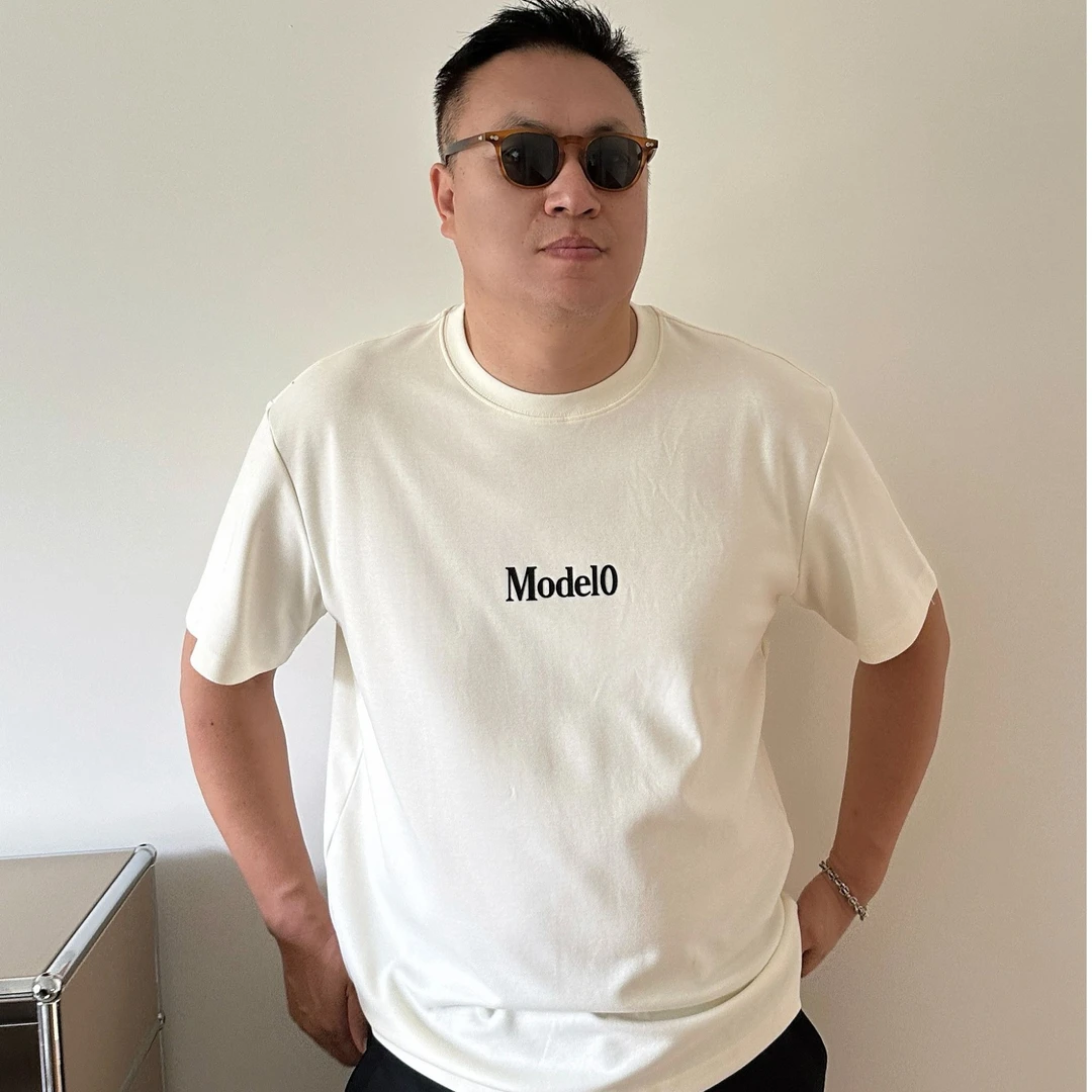 DAEVU大码男装春秋新款简约宽松潮胖子加肥加大圆领男士中袖卫衣