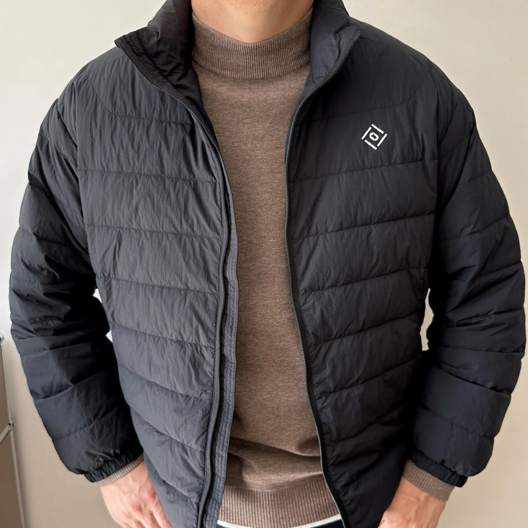 DAEVU大码男装冬季简约胖人加肥加大男士立领短款轻薄羽绒服外套