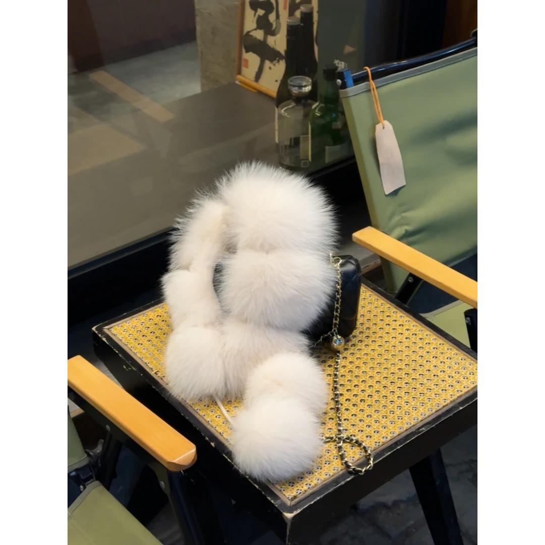 【大只定制】狐狸毛气质秋冬围脖反面兔毛设计感真毛毛领4DMJJ8228