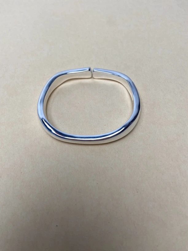 足银手镯 足银999实方圆个性时尚简约潮流纯手工定制不退换