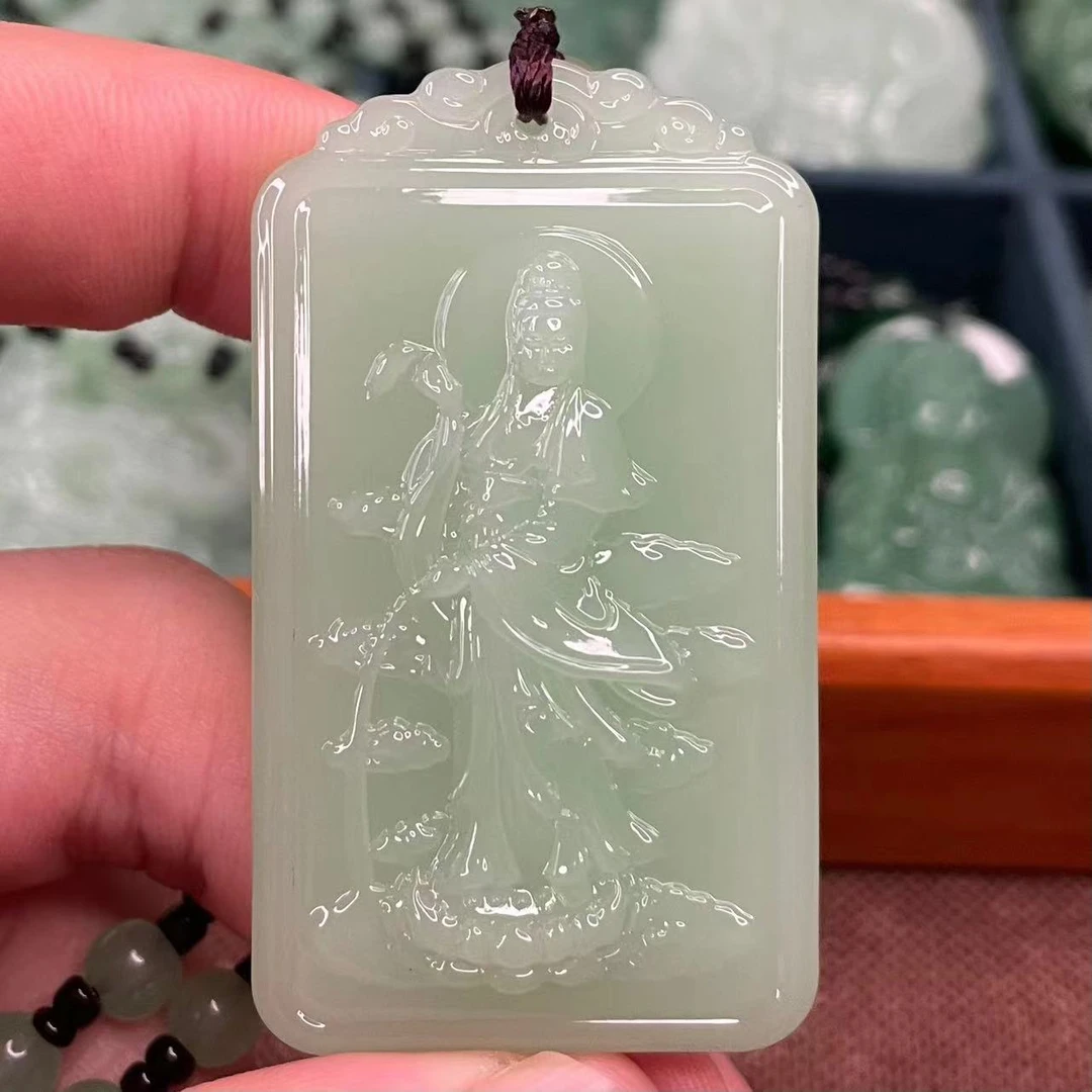 夏季新款 4.浅绿锦鲤观音吊坠经典百搭男女同款