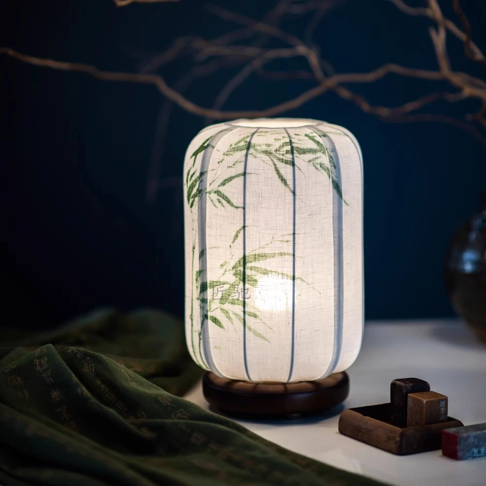 宋代美学古典台灯中国风艺术手绘充电触摸调光书房卧室床头夜灯