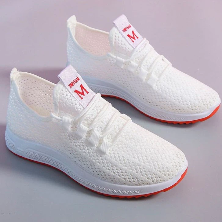 夏季透气防滑网面镂空运动小白休闲跑步妈妈网鞋老北京布鞋女软底