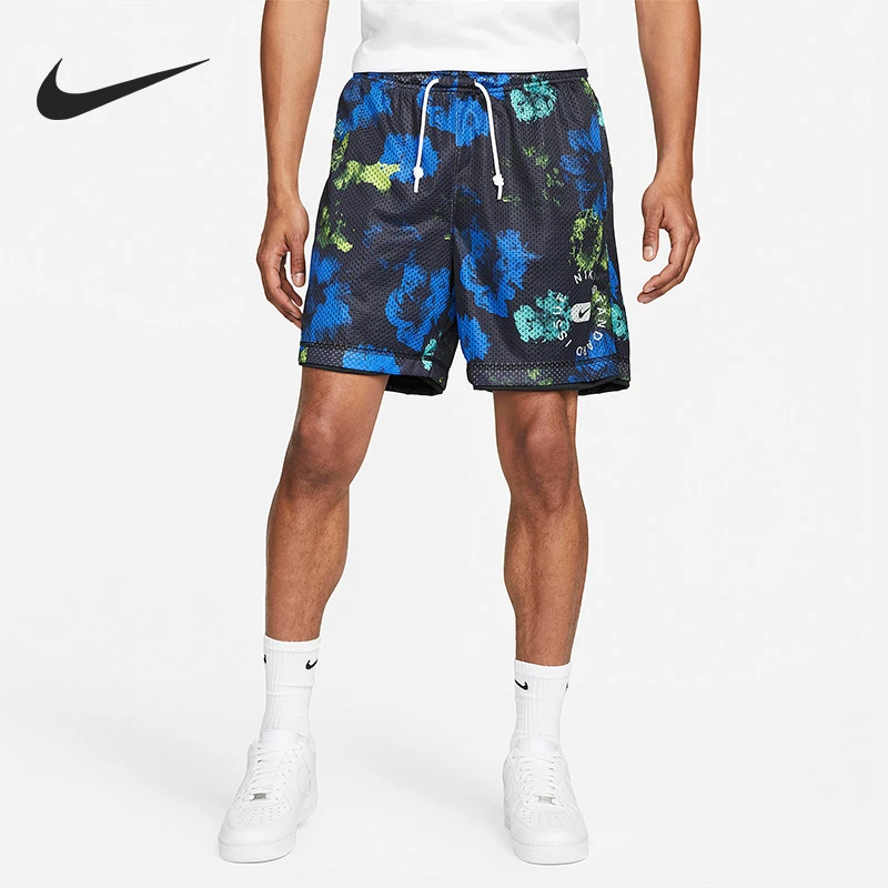 Nike耐克 篮球短裤男排汗训练迷彩潮流网眼两面穿速干DH7387-010