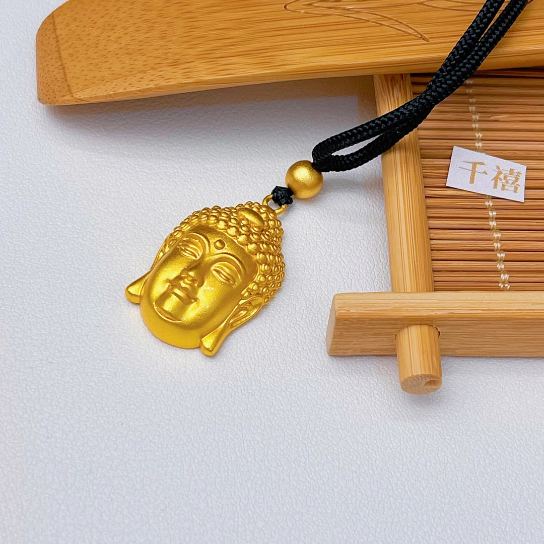 合金吊坠 古法精工版实心小号佛头吊坠