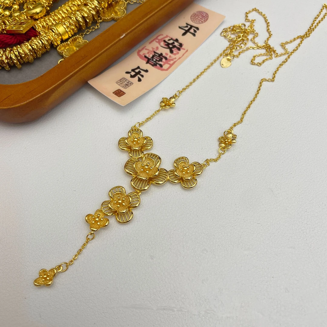 合金项链 线下同款繁花似锦花朵项链 梅花落雪婚嫁同款