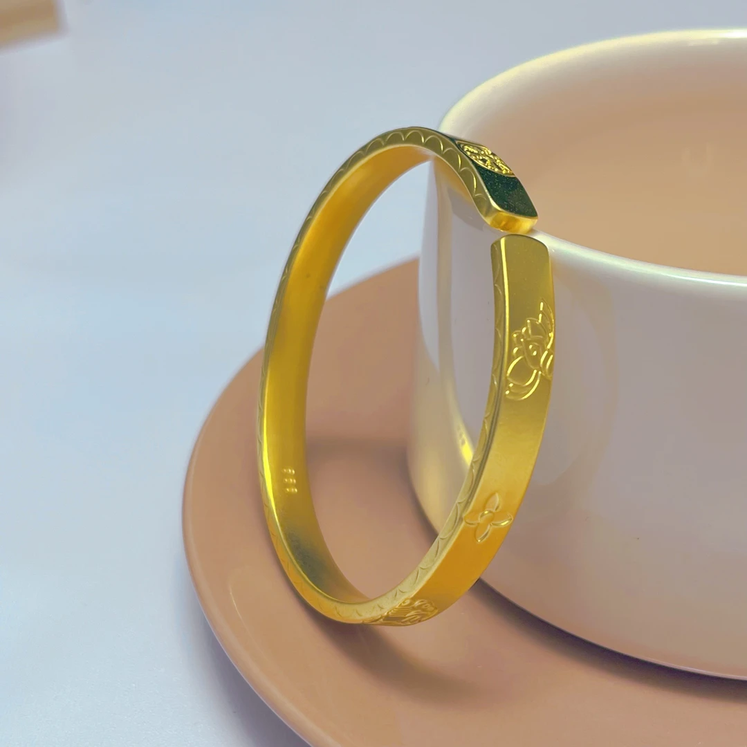 合金手镯 古法精工版吉言开口手镯